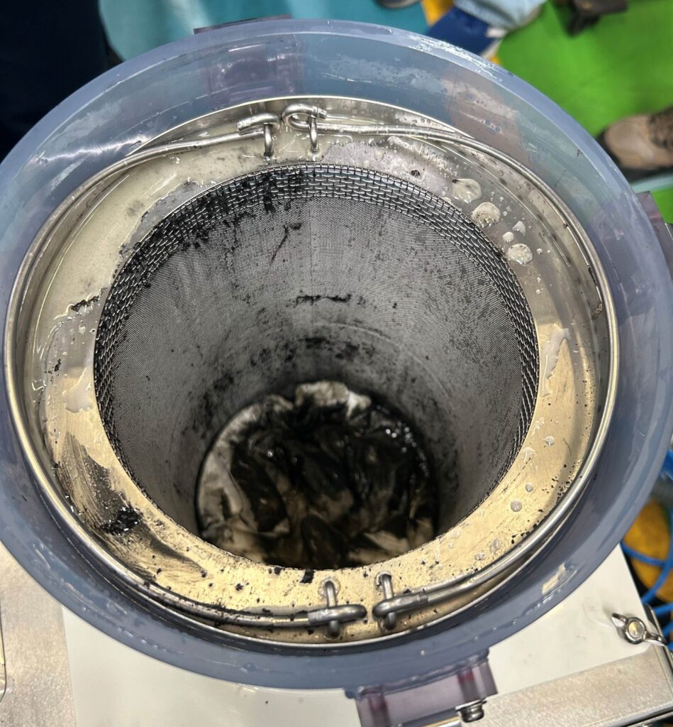 Sludge sucked from the coolant tank